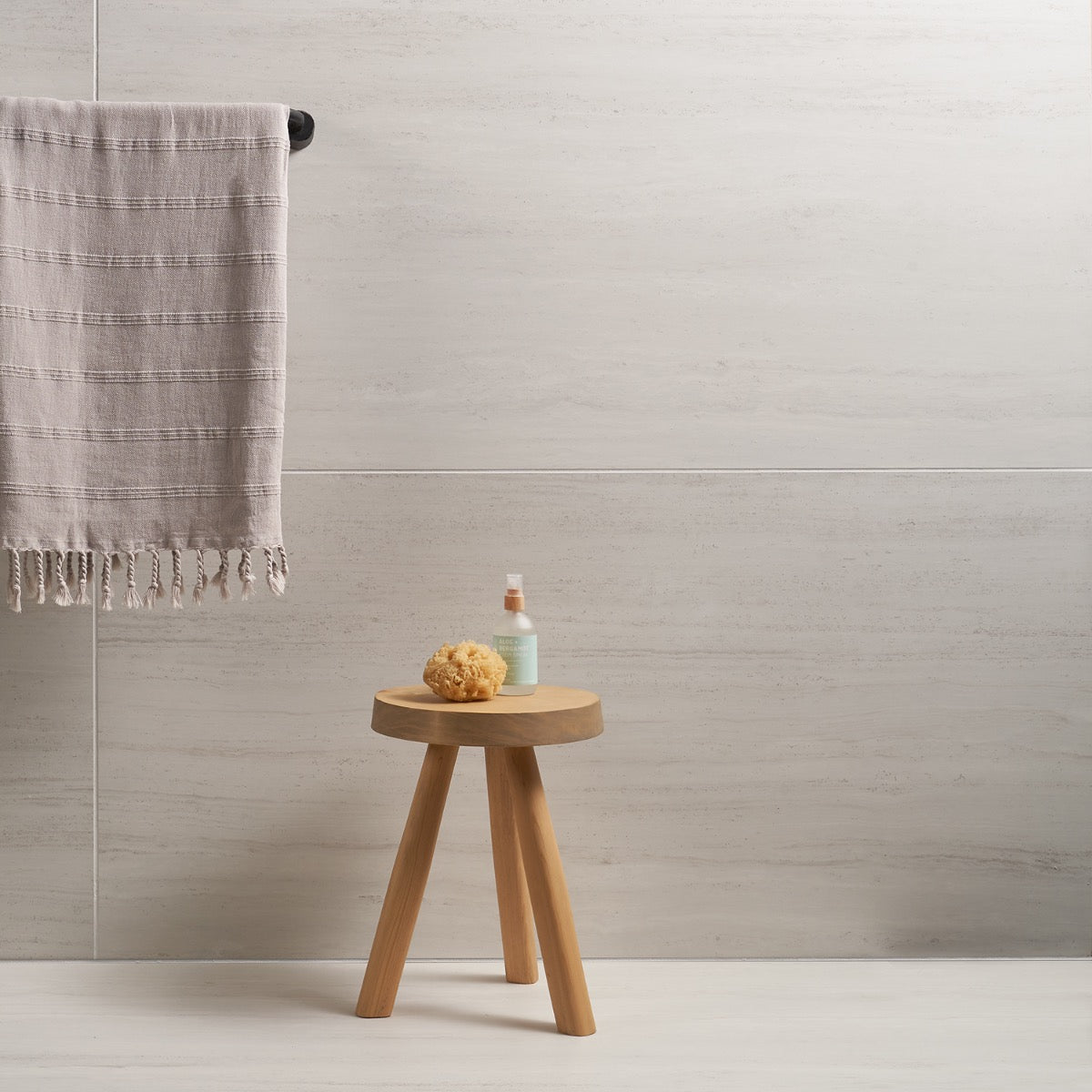 Nashville White 24x48 Matte Porcelain Tile - Travertine Look