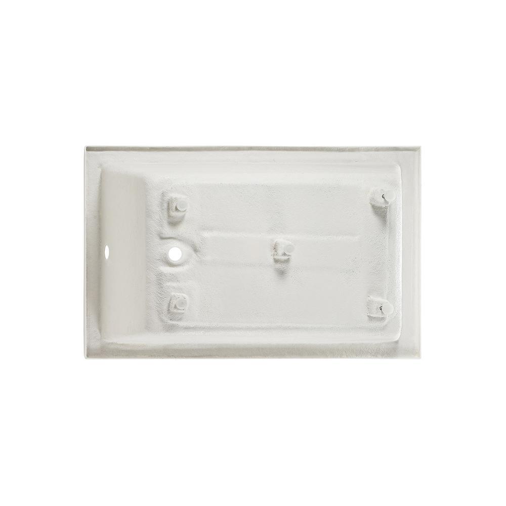Voltaire 48 in. x 32 in. Acrylic Rectangular Drop-in Left-Hand Drain Bathtub in Glossy White - Super Arbor