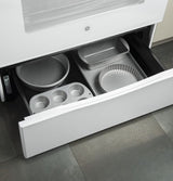GE 30-in Smooth Surface 4 Elements 5.3-cu ft Self-Cleaning Freestanding Electric Range (White)