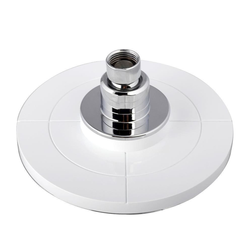 2-Spray 6.25 in. Single Wall Mount Fixed Shower Head in White - Super Arbor