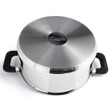 6-Piece Stainless Steel Inductive Pot Set with Straining and Hands-Free Glass Lids