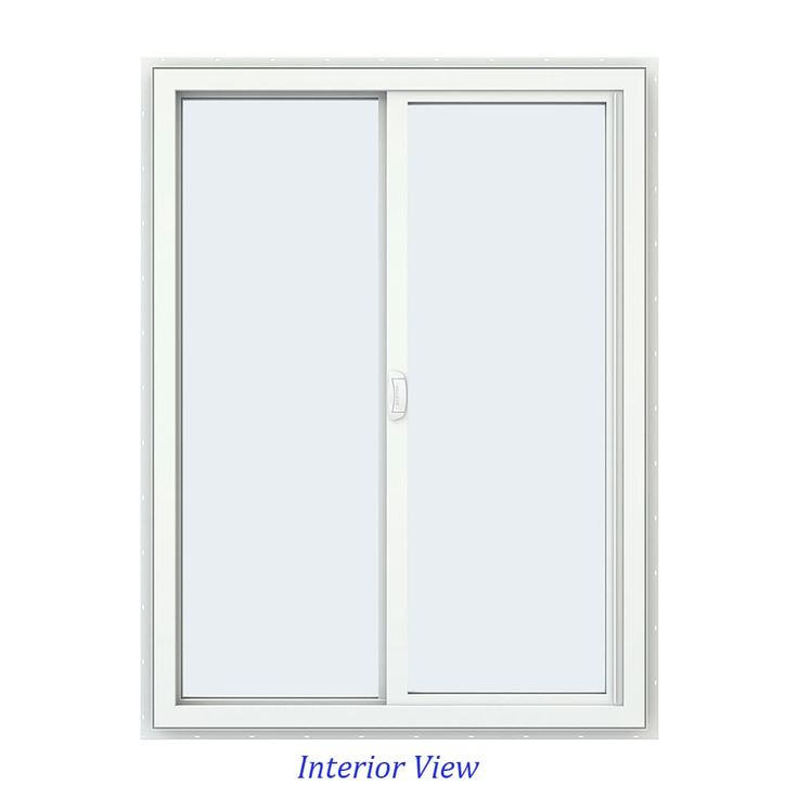 JELD-WEN FiniShield V-4500 35-1/2-in x 47-1/2-in x 3-in Jamb Right-operable Vinyl Black Sliding Window Full Screen Included