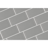 Metro Pebble Gray Subway 3 in. x 6 in. Glossy Glass Subway Tile (8-Pieces/Pack) - Super Arbor