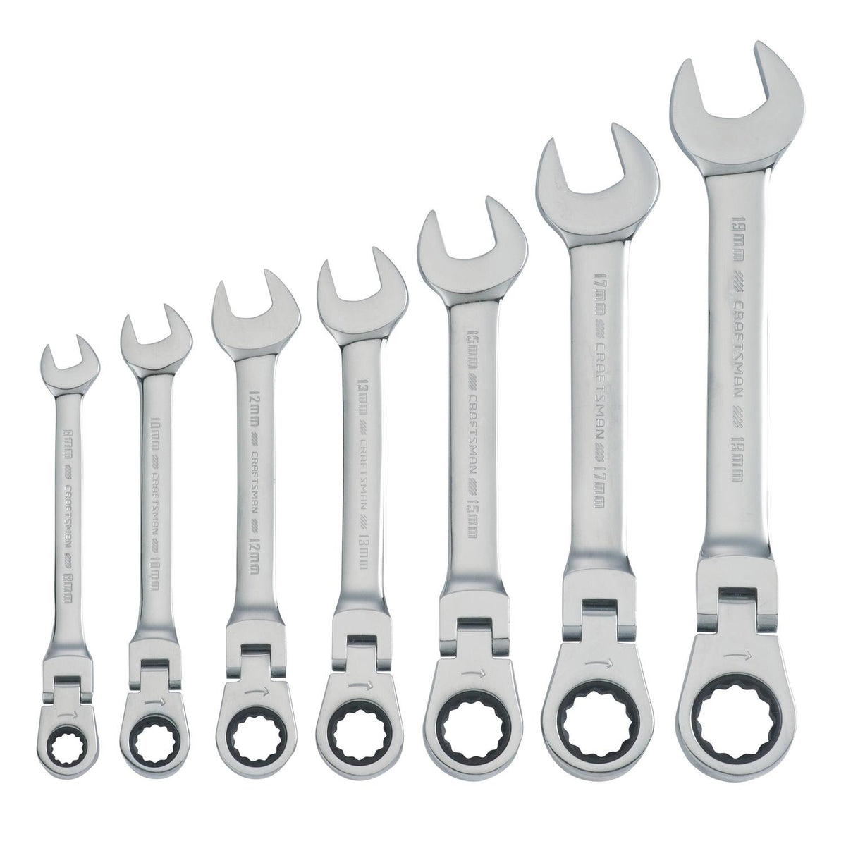 Craftsman 7 pc Metric Reversible Ratcheting Flex Head Wrench Set