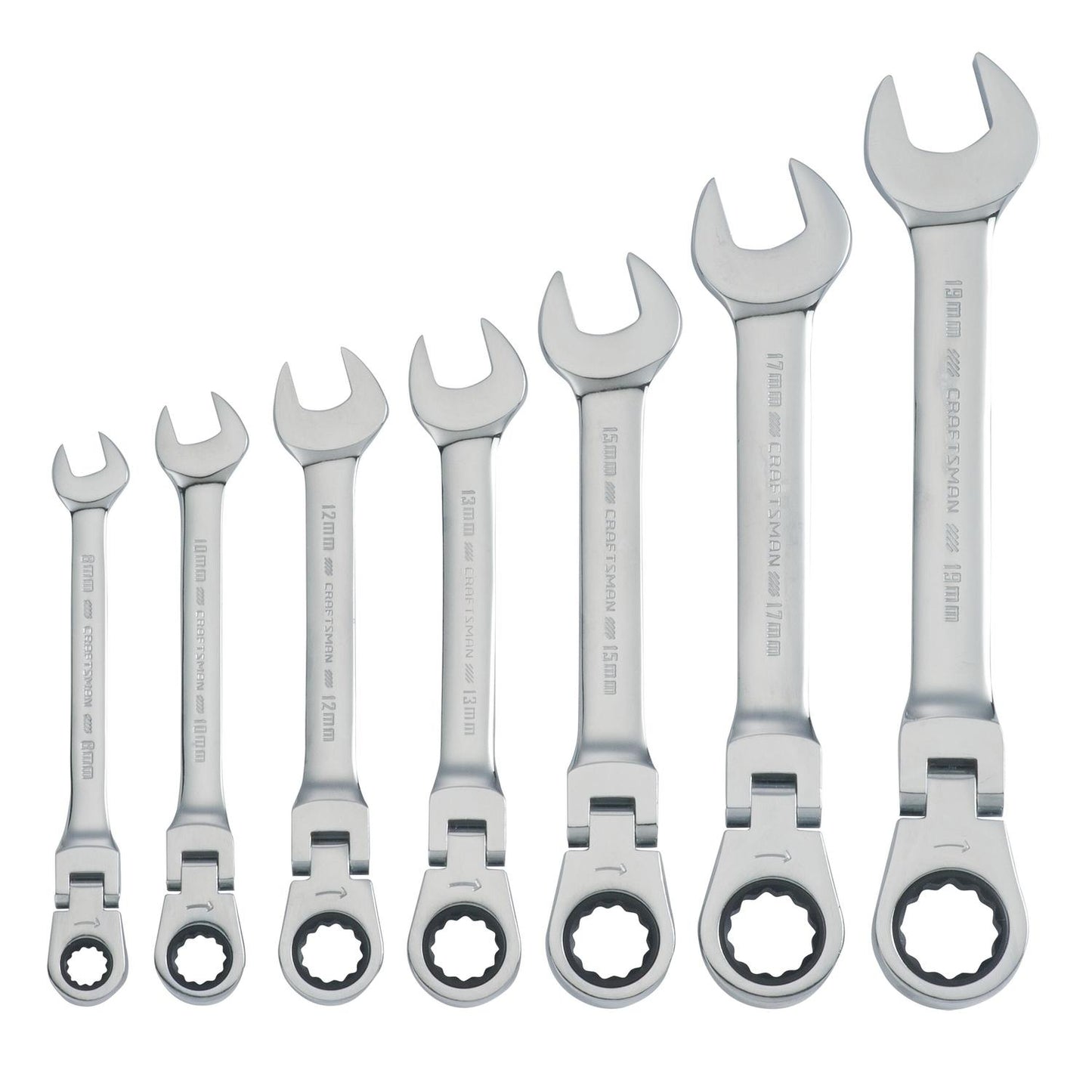 Craftsman 7 pc Metric Reversible Ratcheting Flex Head Wrench Set