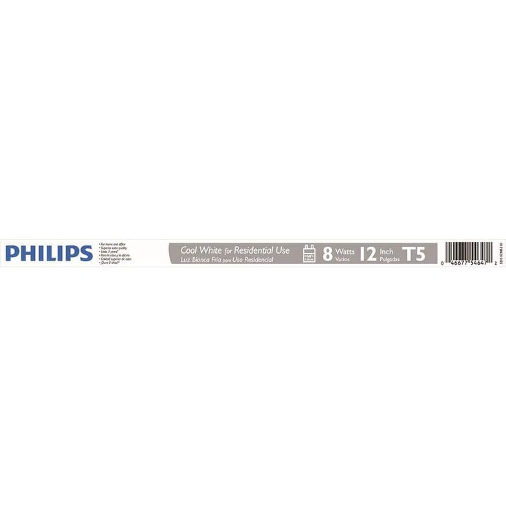 Philips 8-Watt 12 in. Linear T5 Fluorescent Tube Light Bulb Cool White (4100K)
