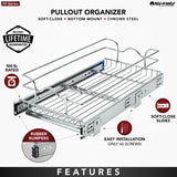 Rev-A-Shelf 11.5-in W x 6-in H 1-Tier Pull Out Metal Basket