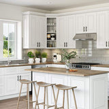 Home Decorators Collection Grayson 18 in. W x 24 in. D x 84 in. H Assembled Plywood Pantry Kitchen Cabinet in Pacific White with 4ROT Soft Close RH