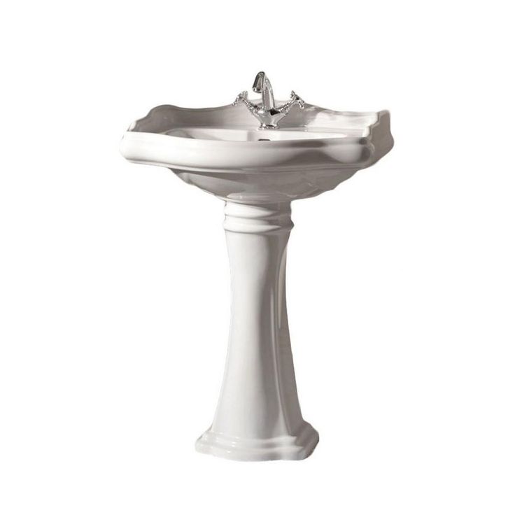 WS Bath Collections Heritage WSBC Bathroom Pedestal in Ceramic White