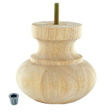 4-1/2 in. x 4-13/16 in. Unfinished Solid Hardwood Round Bun Foot - Super Arbor