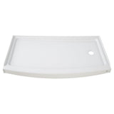 Ovation Curve 30 in. x 60 in. Single Threshold Left Hand Drain Shower Base in Arctic White - Super Arbor