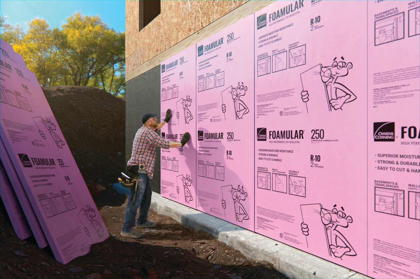Owens Corning FOAMULAR NGX 250 XPS Rigid Foam Insulation Board 4 in. x 48 in. x 96 in. Square Edge (R-20, 32 sq ft)