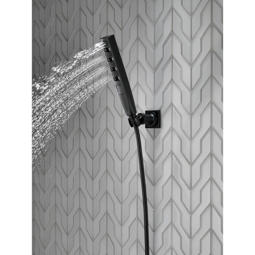 Zura 5-Spray 1.3 in. Single Wall Mount Handheld H2Okinetic Shower Head in Matte Black - Super Arbor