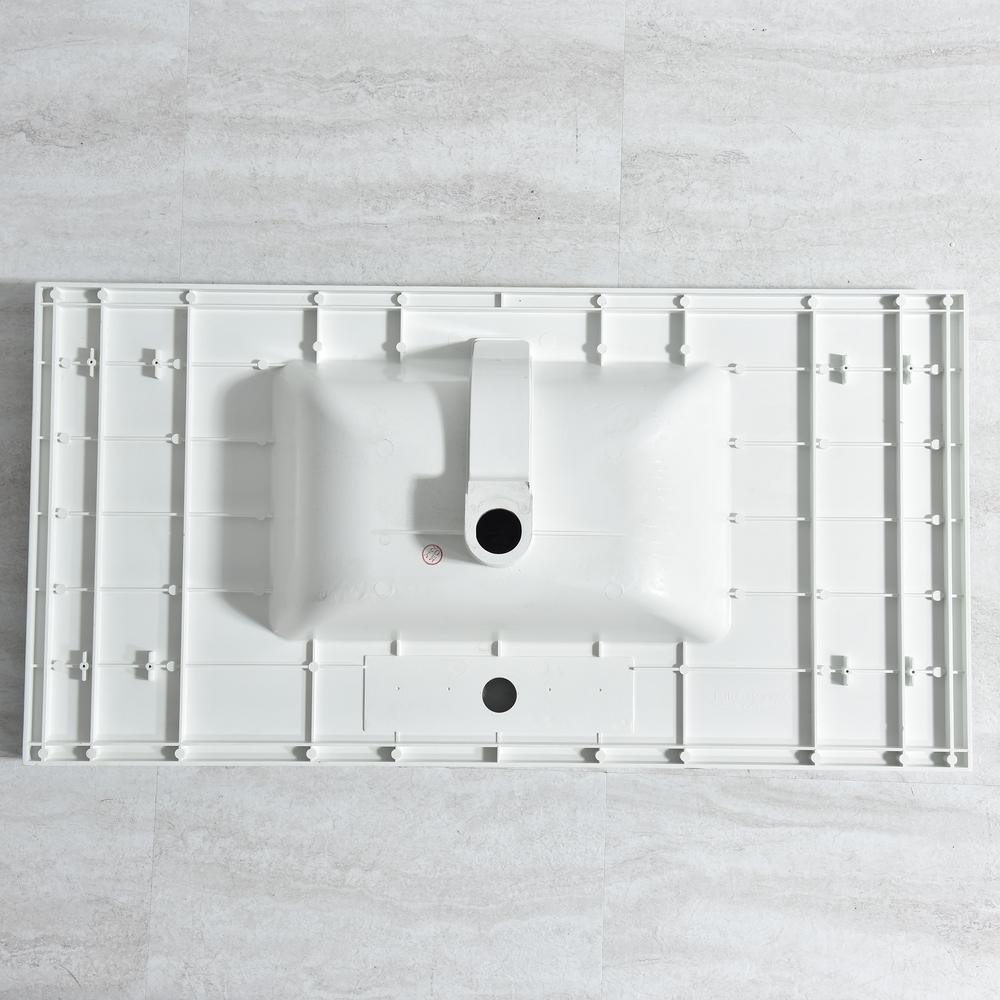 Ashinton 49 in. W x 22 in. D Single Basin Solid Surface Vanity Top in Solid White with Intergrated White Basin - Super Arbor