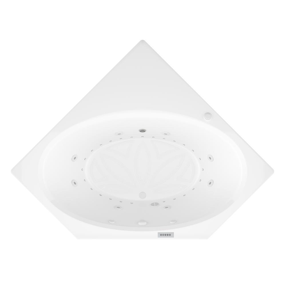 Mali 5 ft. Acrylic Corner Drop-in Air and Whirlpool Bathtub in White - Super Arbor