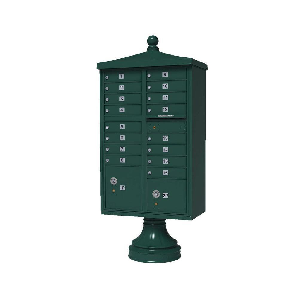 Vital 1570 8 Mailboxes 2 Parcel Lockers 1 Outgoing Pedestal Mount Cluster Box Unit - Super Arbor