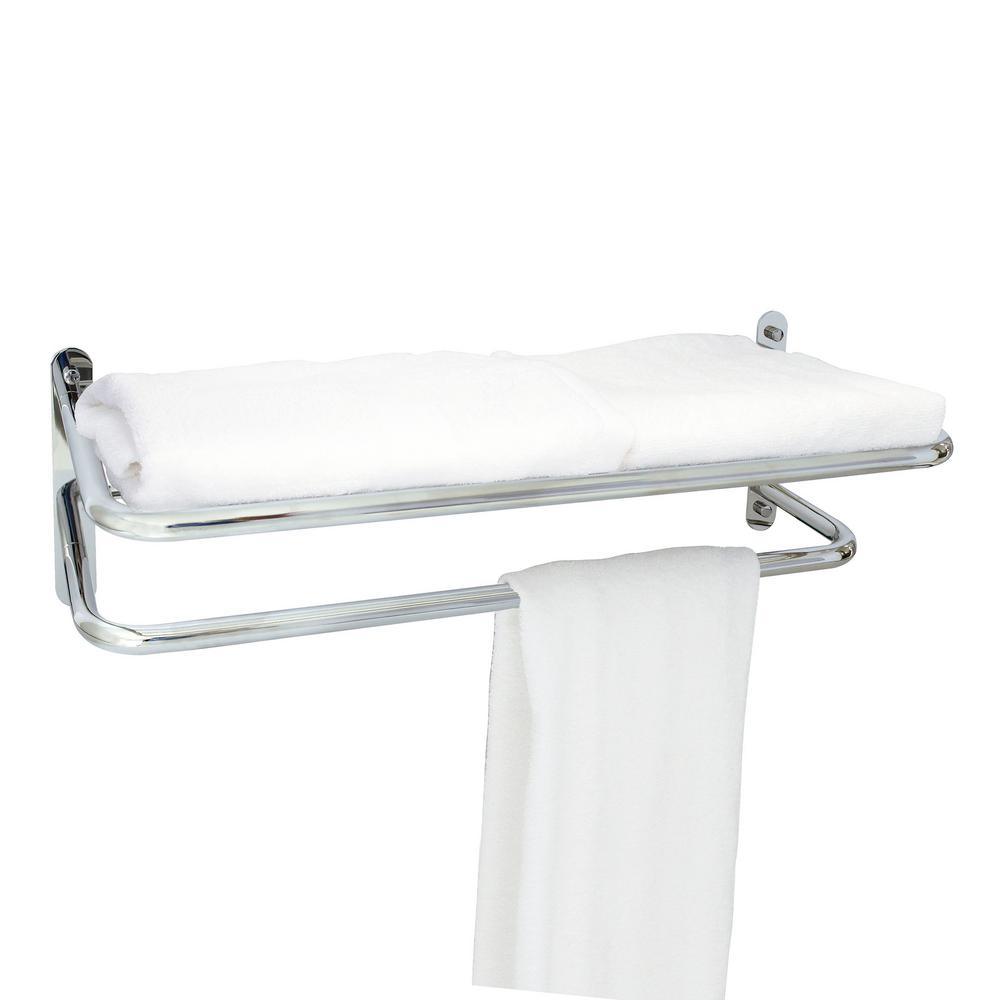 Hotel Grade 24 in. Wall Mounted Towel Rack in Polished Chrome - Super Arbor