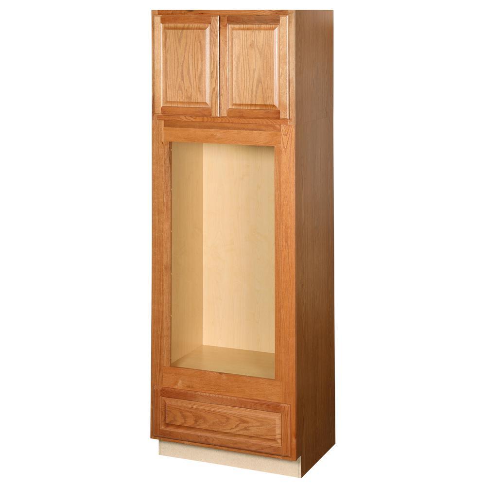 Hampton Assembled 33x84x24 in. Double Oven Kitchen Cabinet in Satin White
