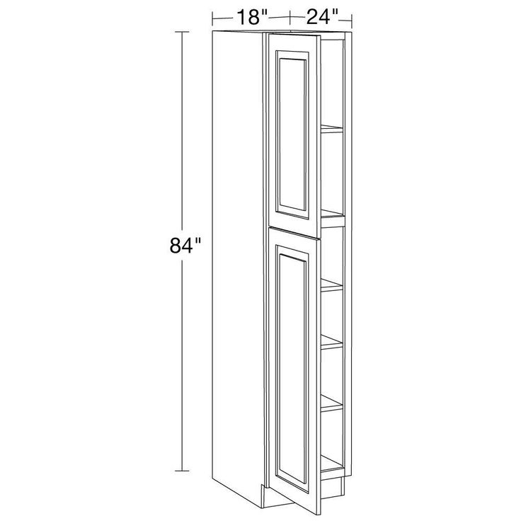 Home Decorators Collection Grayson 18 in. W x 24 in. D x 84 in. H Assembled Plywood Pantry Kitchen Cabinet in Pacific White with Soft Close LH