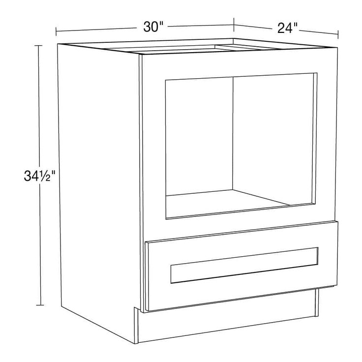 Home Decorators Collection Newport 30 in. W x 24 in. D x 34.5 in. H Assembled Plywood Microwave Base Kitchen Cabinet in Blended Cream with Soft