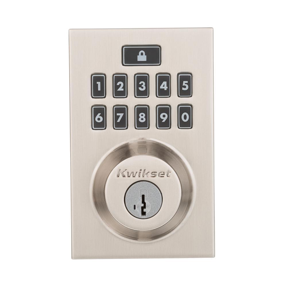 Z-Wave SmartCode 914 Contemporary Single Cylinder Satin Nickel Electronic Deadbolt Featuring SmartKey Security - Super Arbor