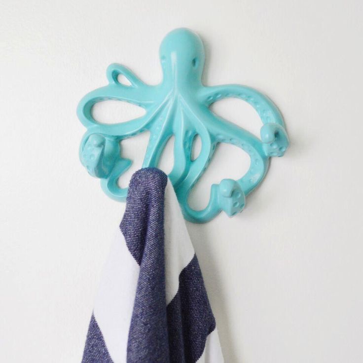 5-1/3 in. Teal Octopus Wall Hook