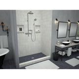 Redi Base 32 in. x 36 in. Single Threshold Shower Base with Center Drain and Polished Chrome Drain Plate - Super Arbor
