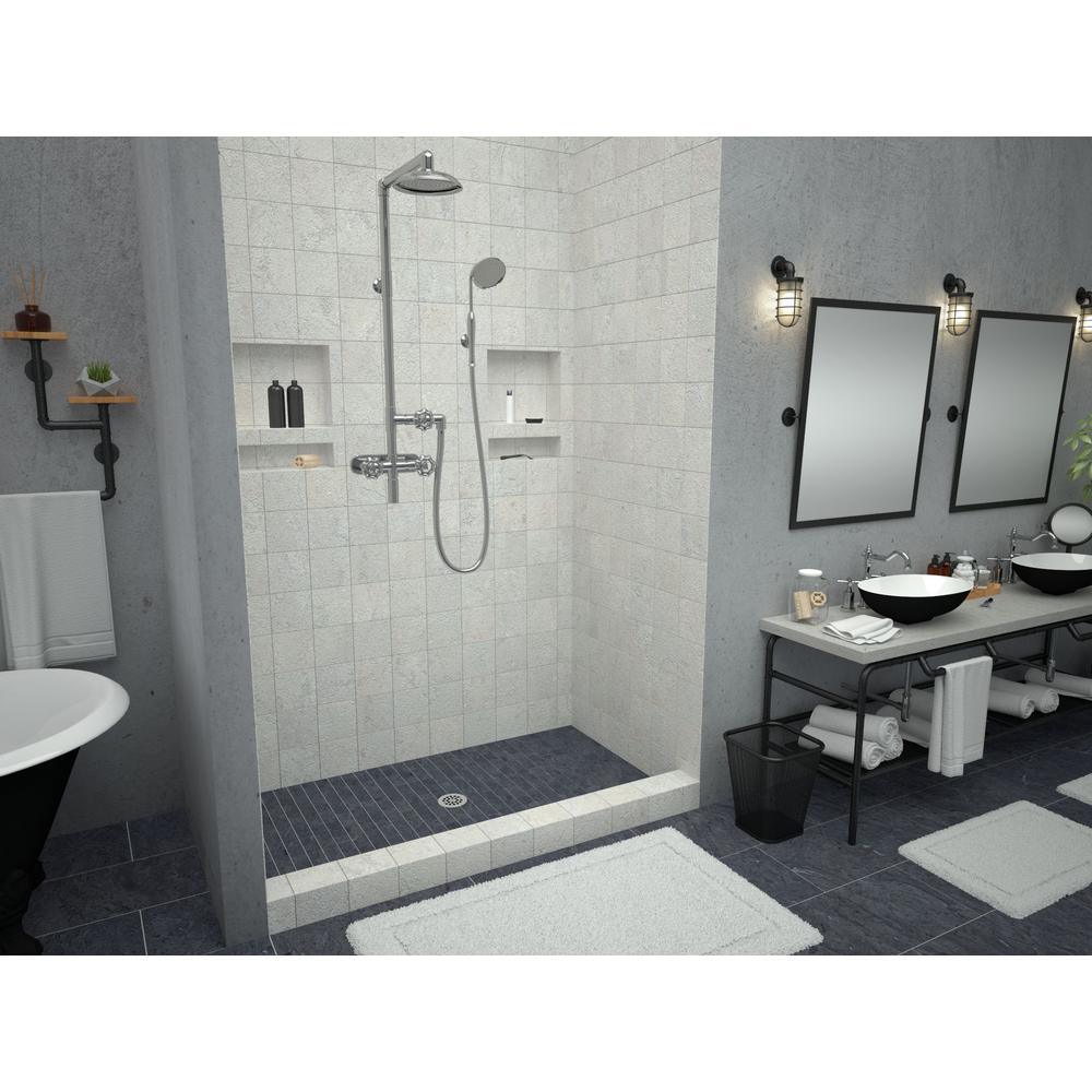 Redi Base 30 in. x 48 in. Single Threshold Shower Base with Center Drain and Polished Chrome Drain Plate - Super Arbor