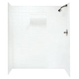 36 in. x 65 in. x 72 in. 5-piece Easy Up Adhesive Alcove Shower Surround in White