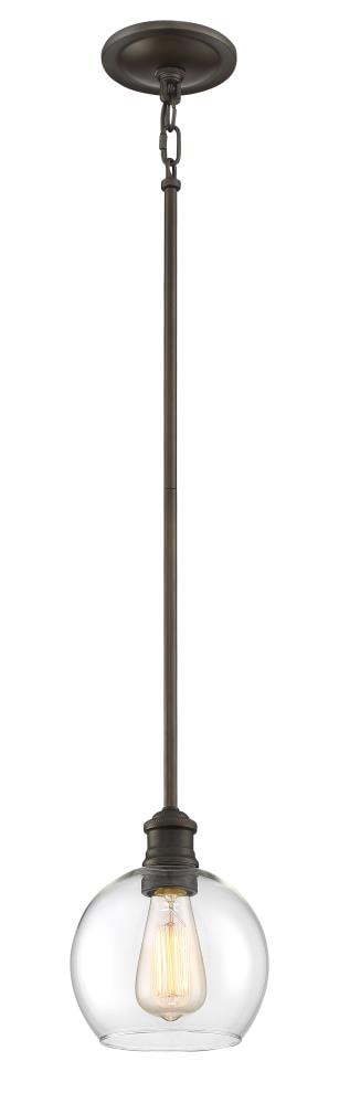 Quoizel Soho Bronze Transitional Clear Glass Globe Pendant Light