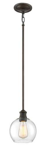 Quoizel Soho Bronze Transitional Clear Glass Globe Pendant Light