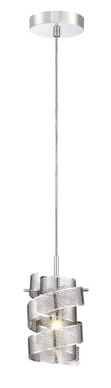 Quoizel Lace Polished Chrome Transitional Cylinder Mini Pendant Light, 1-Light