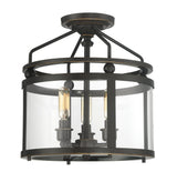 Quoizel Norfolk 11.87-in Oil Rubbed Bronze Transitional Semi-Flush Mount Light