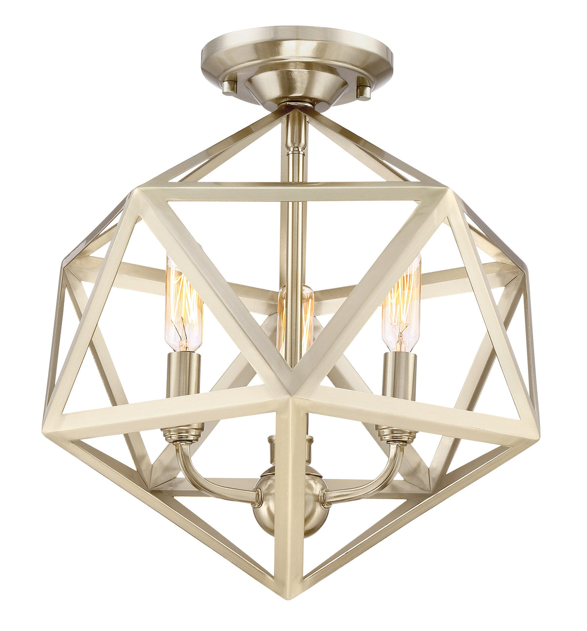 Quoizel Liberty Park 13.125-in Gold Casual/Transitional Semi-Flush Mount Light