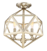 Quoizel Liberty Park 13.125-in Gold Casual/Transitional Semi-Flush Mount Light