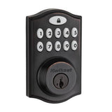 Kwikset Z-Wave SmartCode Venetian Bronze Single Cylinder Electronic Deadbolt featuring Tustin Hall/Closet Lever