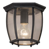 Portfolio 7.68-in W Matte Black Outdoor Flush Mount Light