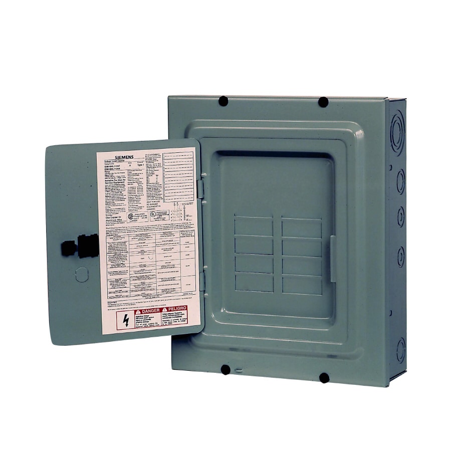 Siemens EQ 125-Amp 8-space load center - angle view