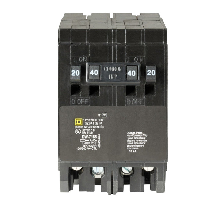 Square D Homeline 20/40-Amp 4-Pole Quad Circuit Breaker, HOMT2020240CP