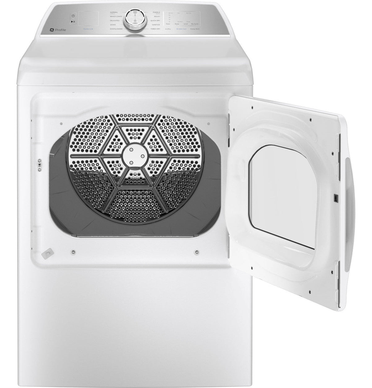 GE Profile 7.4-cu ft Reversible Side-Swing Door Gas Dryer (White) ENERGY STAR, PTD60GBSRWS