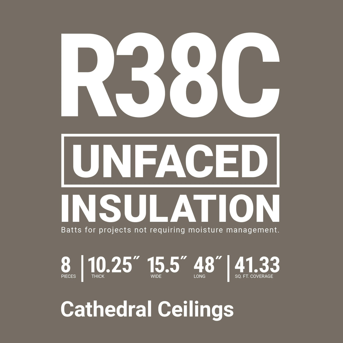 Owens Corning R-38 Unfaced Fiberglass Insulation Batts, 10.25 in. Thick x 15.5 in. Wide x 48 in. Long (4 Bags)