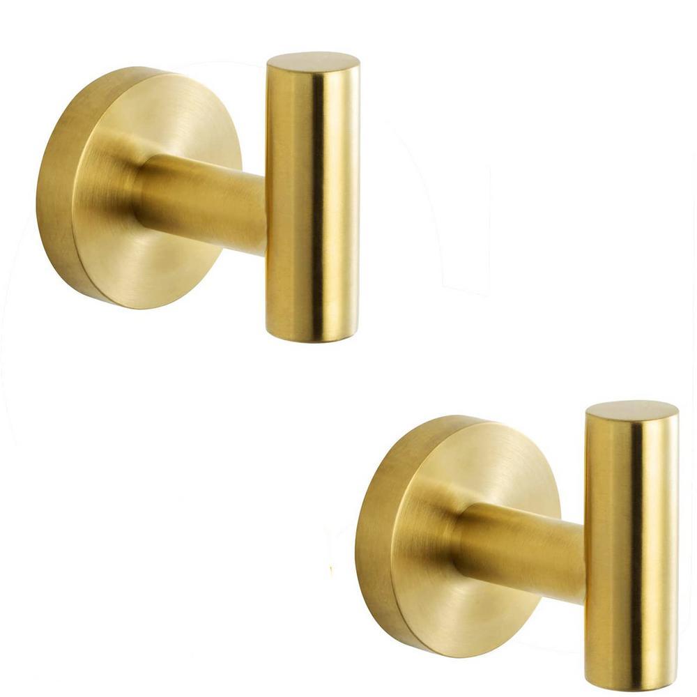 Round Bathroom Robe Hook and Towel Hook in Stainless Steel Matte Black (2-Pack) - Super Arbor