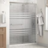 Lyndall 60 x 71-1/2 in. Frameless Mod Soft-Close Sliding Shower Door in Nickel with 1/4 in. (6mm) Transition Glass - Super Arbor