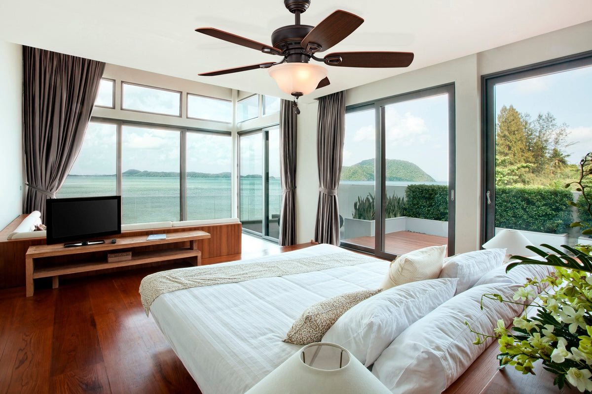 Harbor Breeze Sage Cove 44-in Bronze Incandescent Indoor Ceiling Fan with Light, 5-Blade