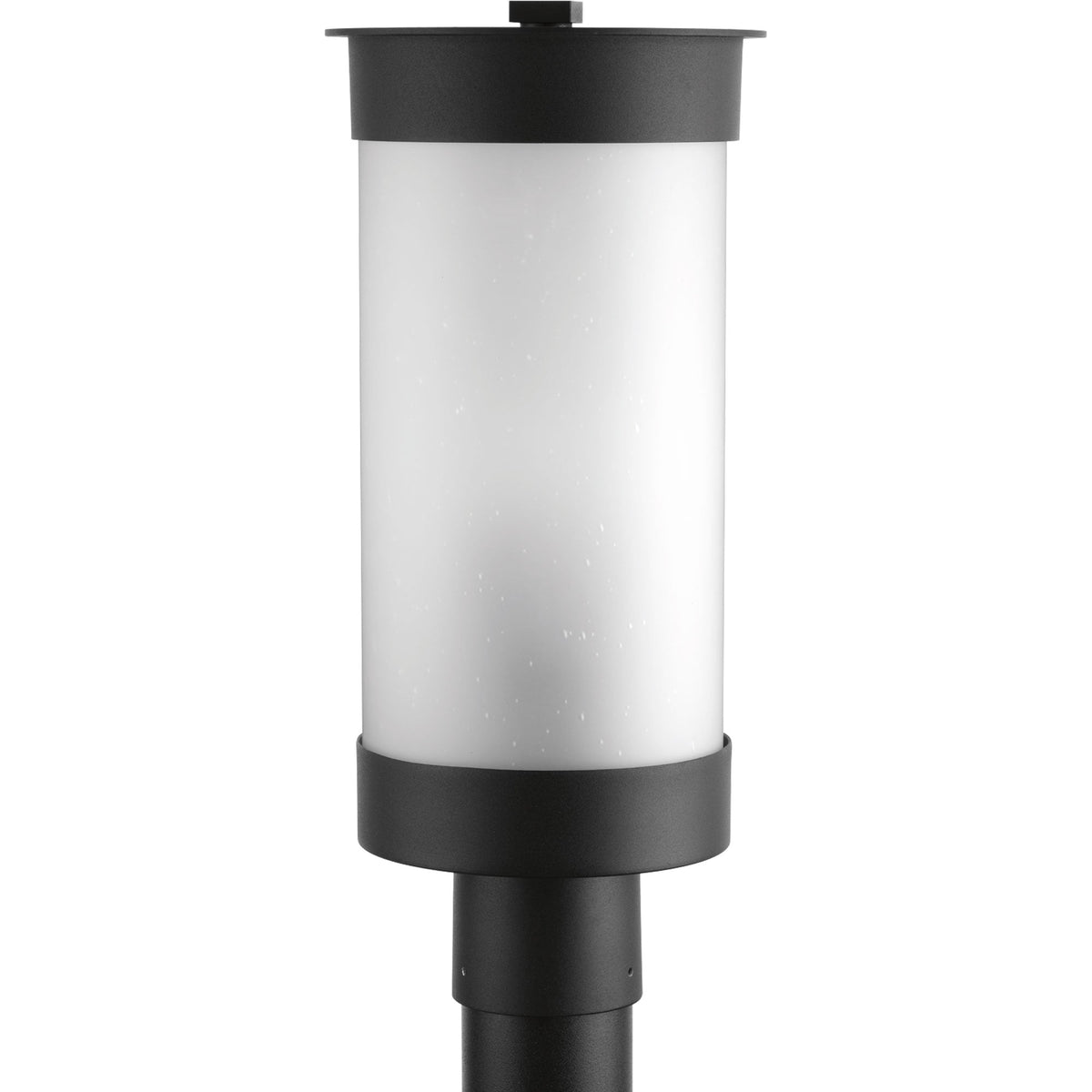 Progress Lighting Hawthorne 60-Watt 17.25-in Textured Black Outdoor Post Lantern, Etched Seeded Glass