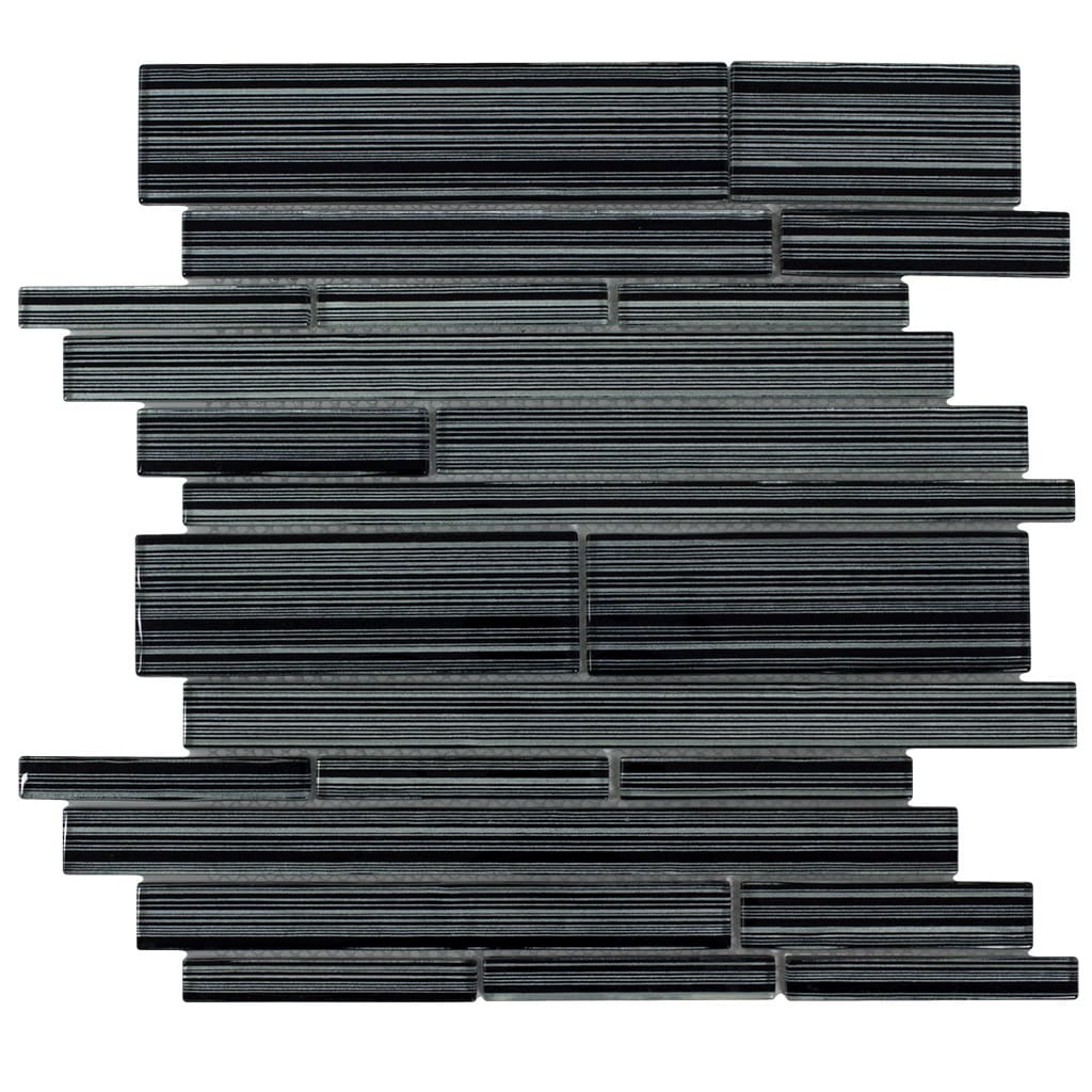 Elida Ceramica Glassy Terrain 12-in x 12-in Glossy Glass Linear Mosaic Wall Tile