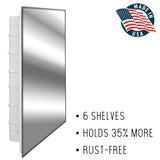 Zaca SpaceCab 16-in x 26-in Recessed Mount Mirror Mirrored Medicine Cabinet