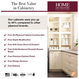 Home Decorators Collection Newport 24 in. W x 12 in. D x 42 in. H Assembled Plywood Wall Kitchen Cabinet in Pacific White with Soft Close