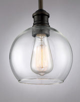 Quoizel Soho Bronze Transitional Clear Glass Globe Pendant Light