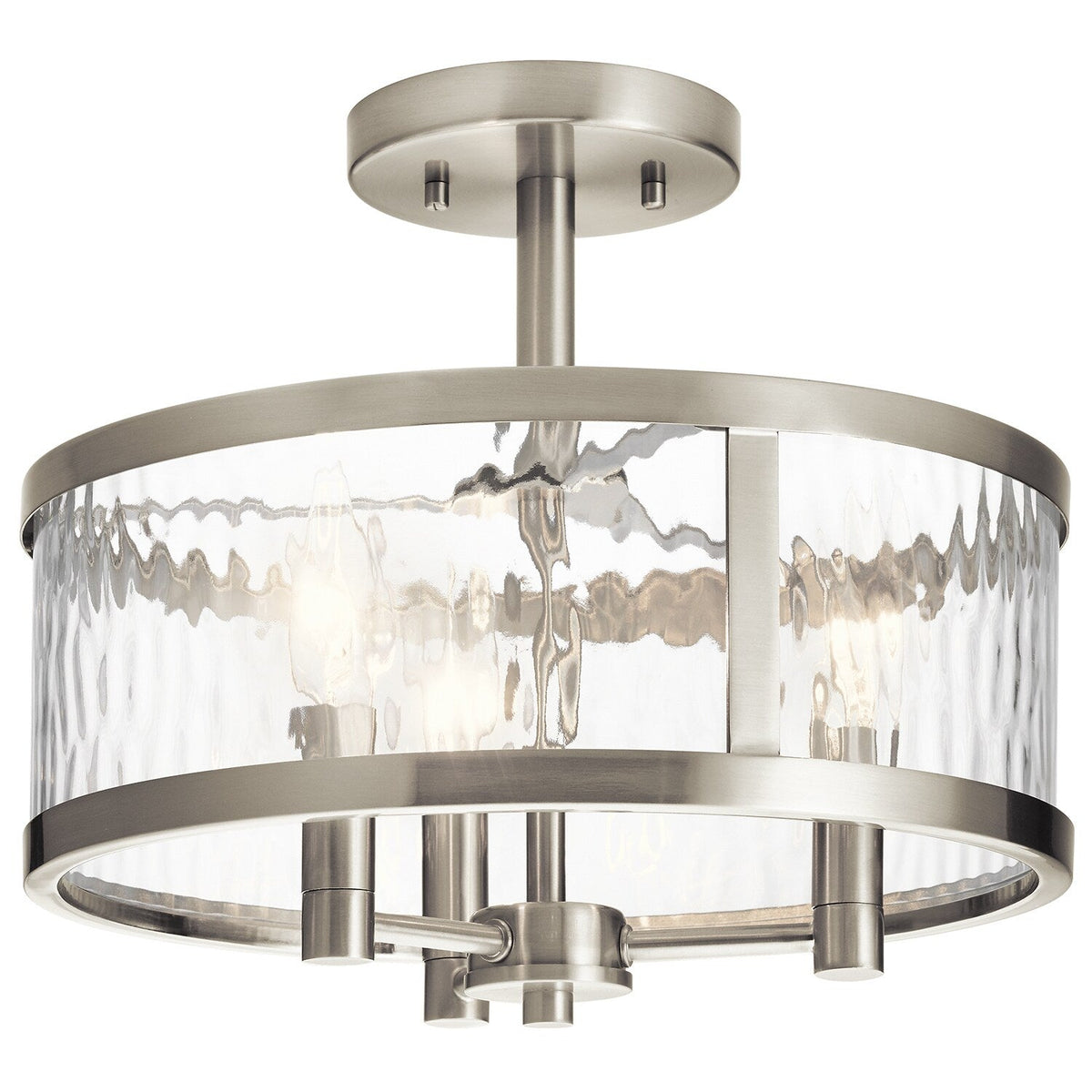 Kichler Marita 13-in Brushed Nickel Coastal Incandescent Semi-Flush Mount Light